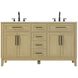Virginia 60 X 35 inch Honey Brown Bathroom Vanity Cabinet