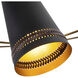 Brickell 5 Light 45 inch Matte Black and Hazelnut Leather Chandelier Ceiling Light