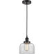 Franklin Restoration Large Bell 1 Light 8 inch Matte Black Mini Pendant Ceiling Light