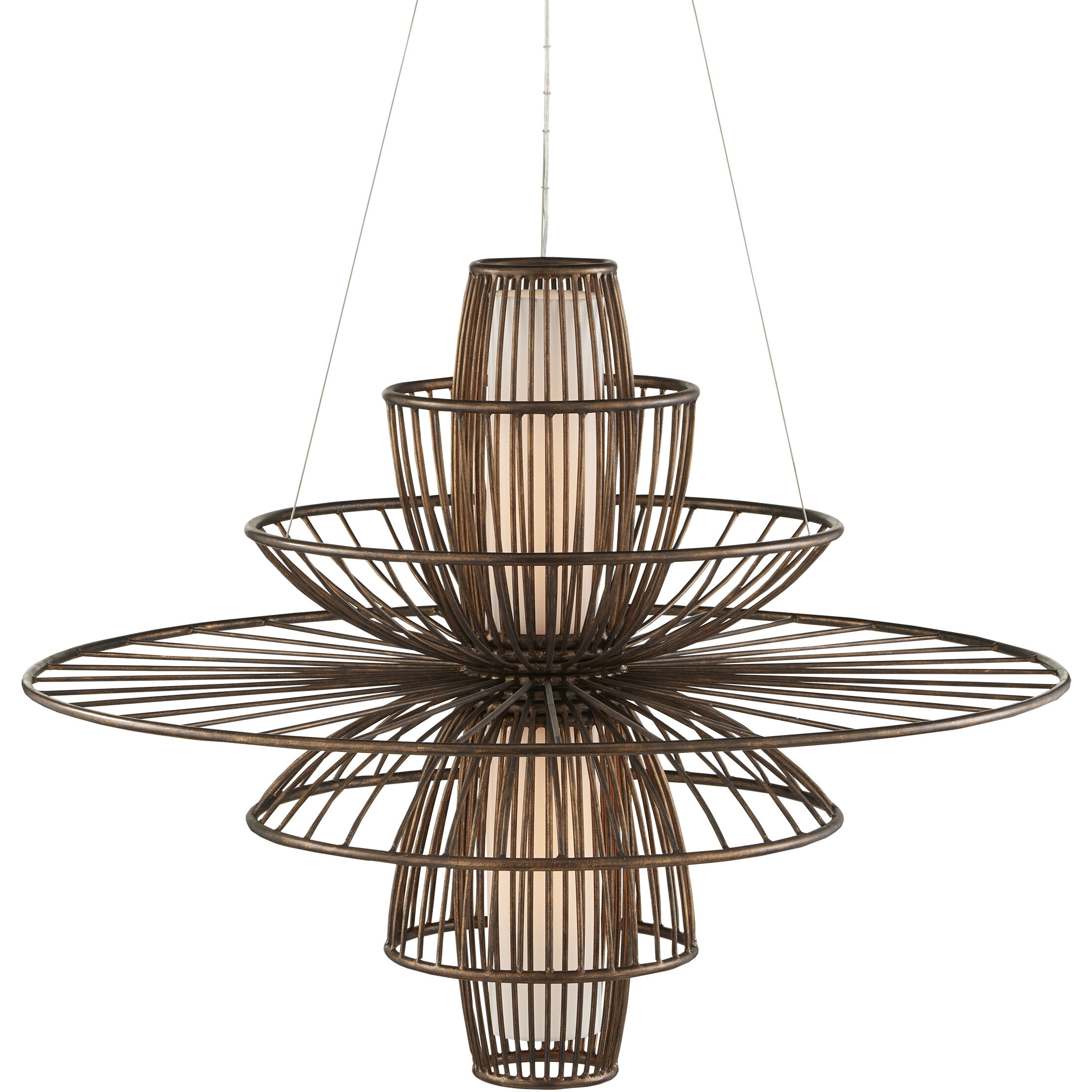 Benjiro 2 Light 42 inch Cupertino and Off-White Chandelier Ceiling Light
