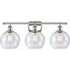 Ballston Athens 3 Light 26 inch Polished Nickel Bath Vanity Light Wall Light in Seedy Glass, Ballston