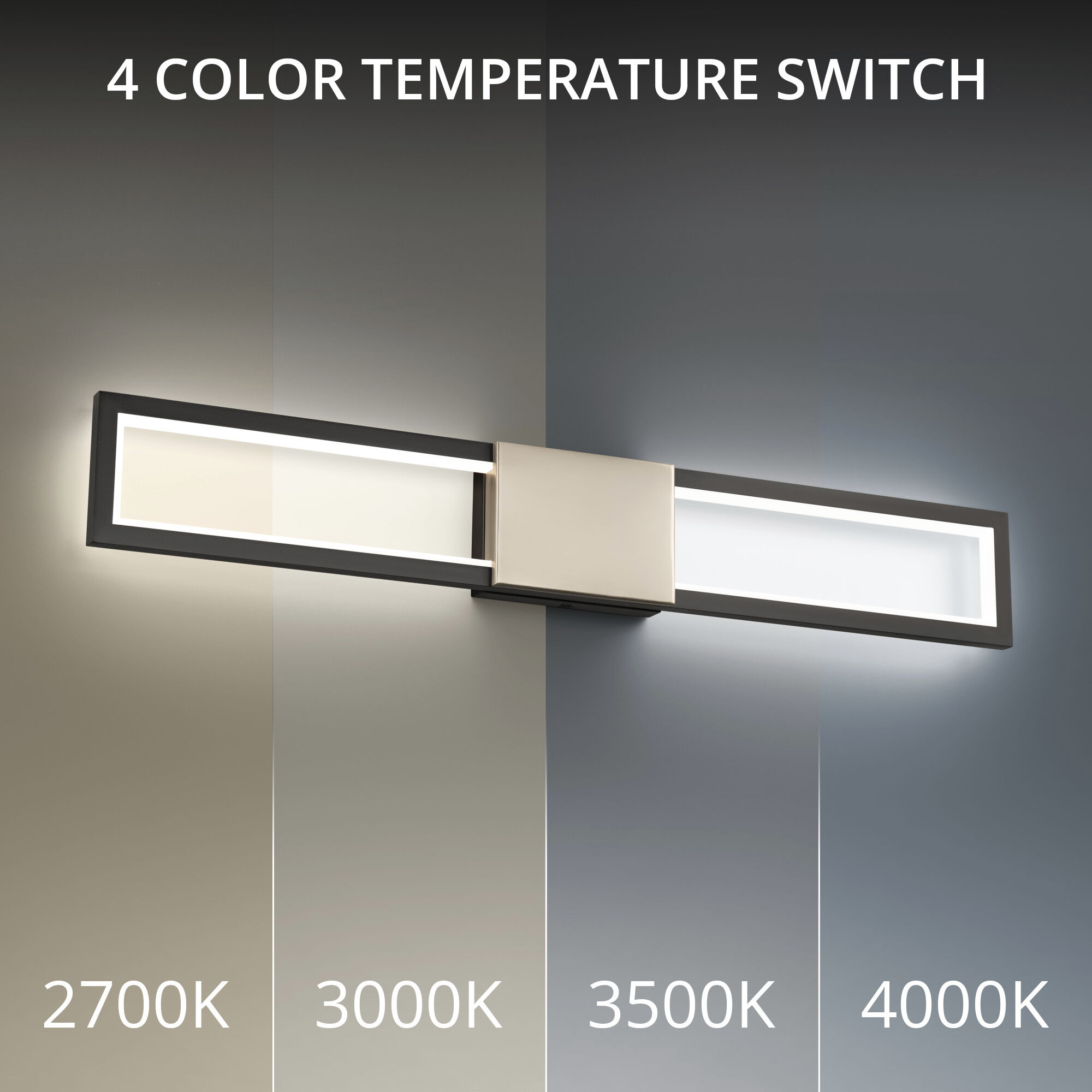 Peekaboo LED 32 inch Black Brushed Nickel Bath Vanity & Wall Light, dweLED