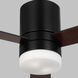 Era 52 Hugger LED 52 inch Midnight Black with Midnight Black/American Walnut Reversible Blades Indoor/Outdoor Ceiling Fan