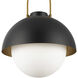 Alora Mood Harper 1 Light 15.75 inch Matte Black/Opal Matte Glass Pendant Ceiling Light