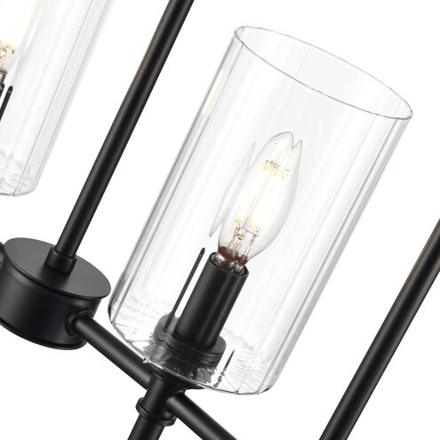 Chastine 5 Light 36 inch Matte Black Linear Chandelier Ceiling Light