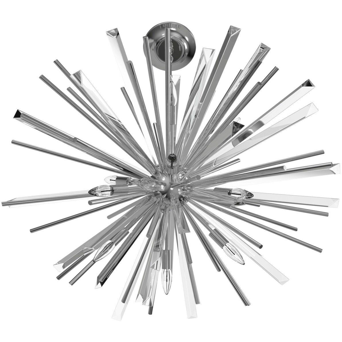 Palisades Ave. 8 Light 32 inch Chrome with Clear Glass Chandelier Ceiling Light