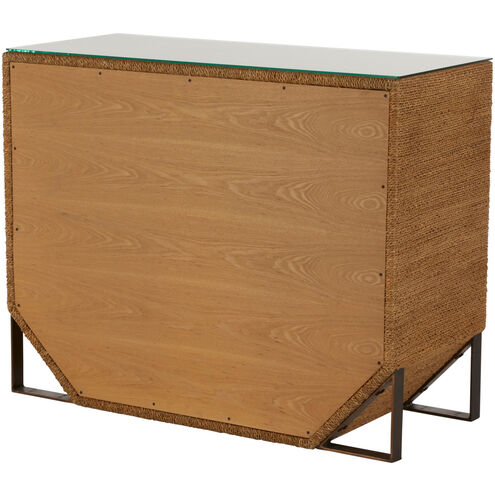 Chase Natural Seagrass / Antique Bronze Metal / Tempered Glass Chest