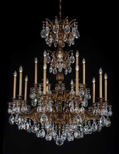 Milano 15 Light Florentine Bronze Chandelier Ceiling Light in Florentine Bronze Cast, Radiance