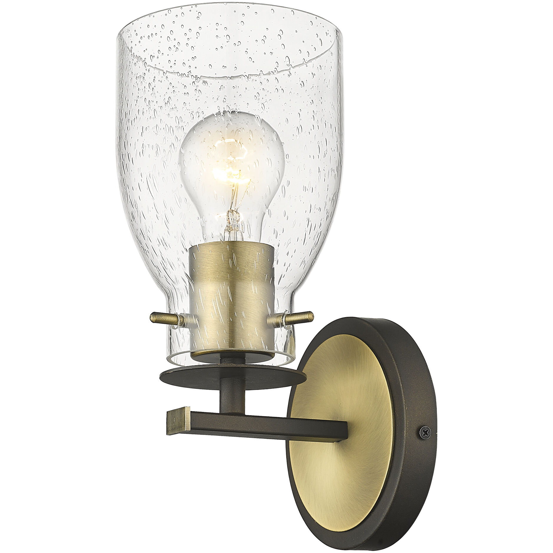 Shelby 1 Light 5 inch Oil Rubbed Bronze and Antique Brass Vanity Light Wall Light