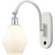 Ballston Cindyrella LED 6 inch White and Polished Chrome Sconce Wall Light in Matte White Glass