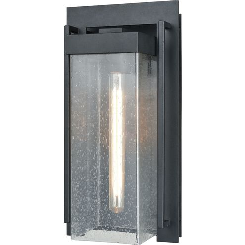 Overton 1 Light 17 inch Matte Black with Clear Outdoor Wall Sconce