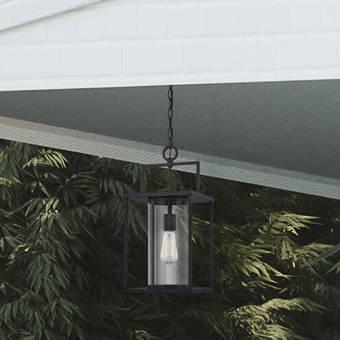 Garrett 1 Light 9 inch Matte Black Outdoor Hanging Lantern