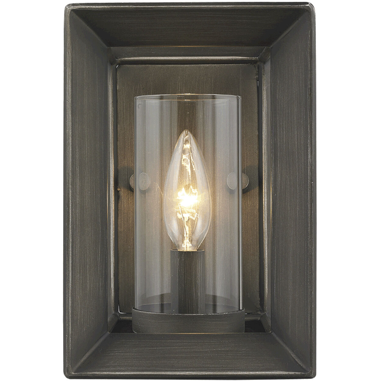 Smyth 1 Light 6 inch Gunmetal Bronze Wall Sconce Wall Light in Clear Glass, Damp