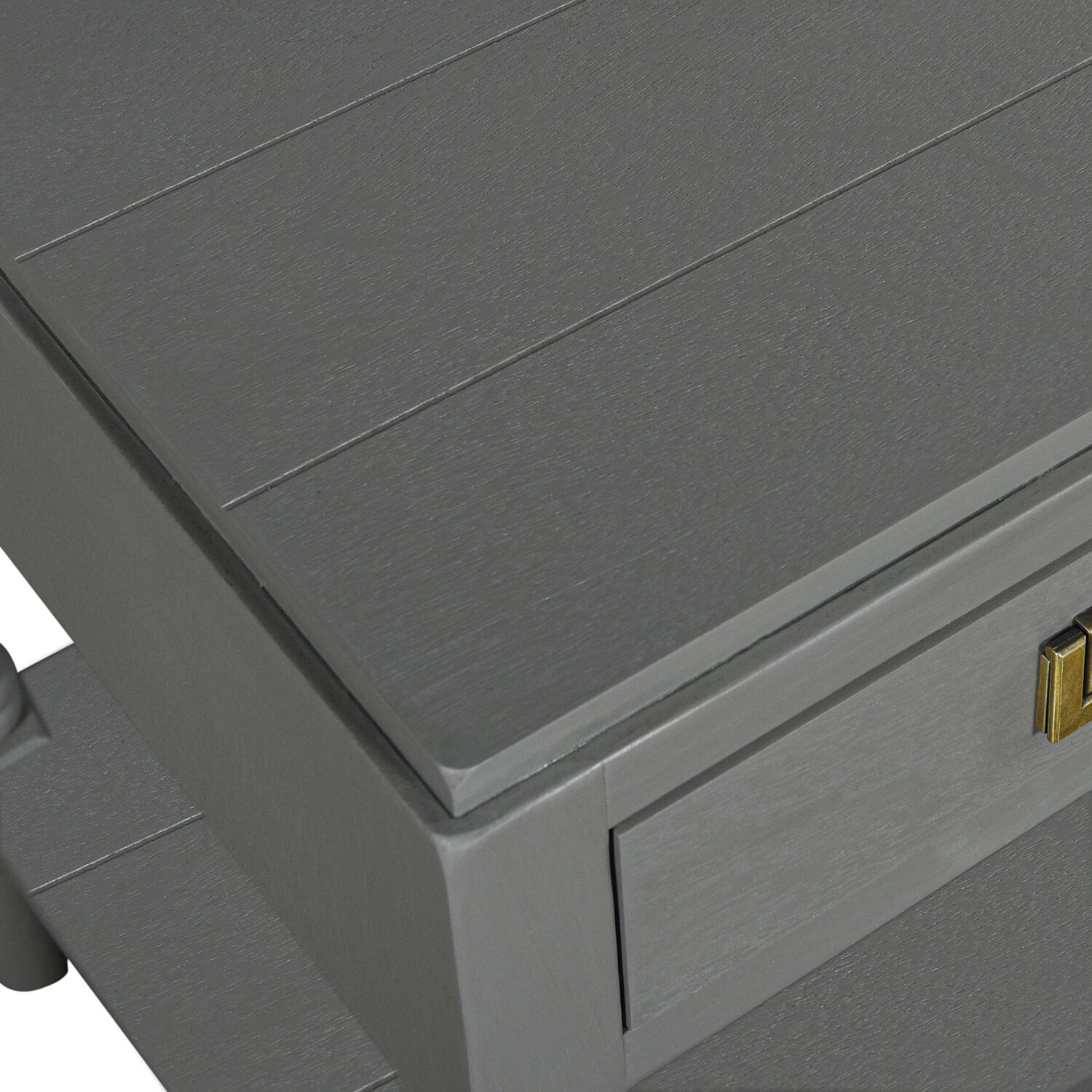 Samantha 20 X 15.75 inch Carbon Gray and Antique Gold Accent Table