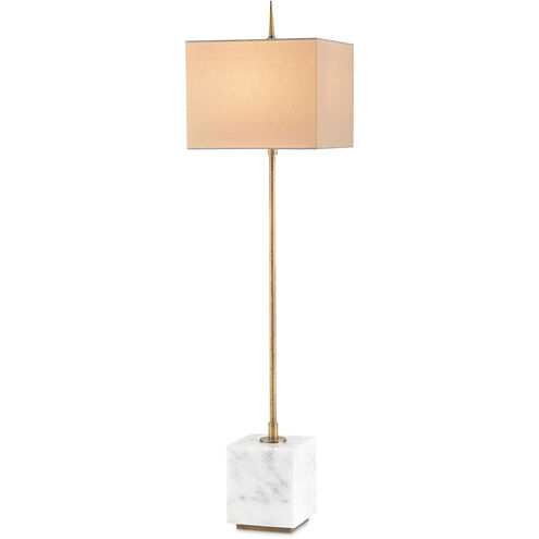 Thompson 40 inch 100 watt Brass/White Console Lamp Portable Light