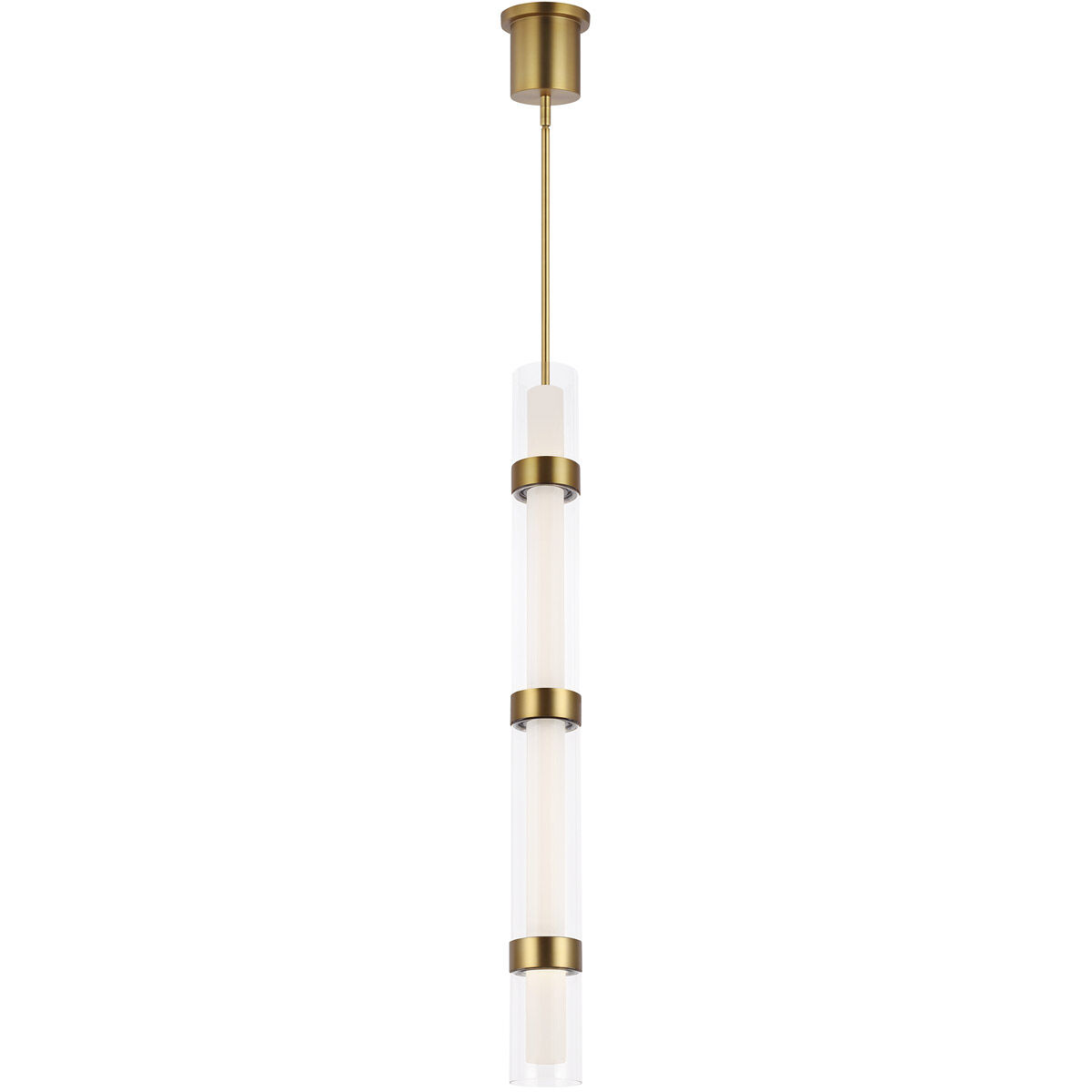 Sean Lavin Wit LED 3.9 inch Aged Brass Pendant Ceiling Light in 4 Glass, Integrated LED