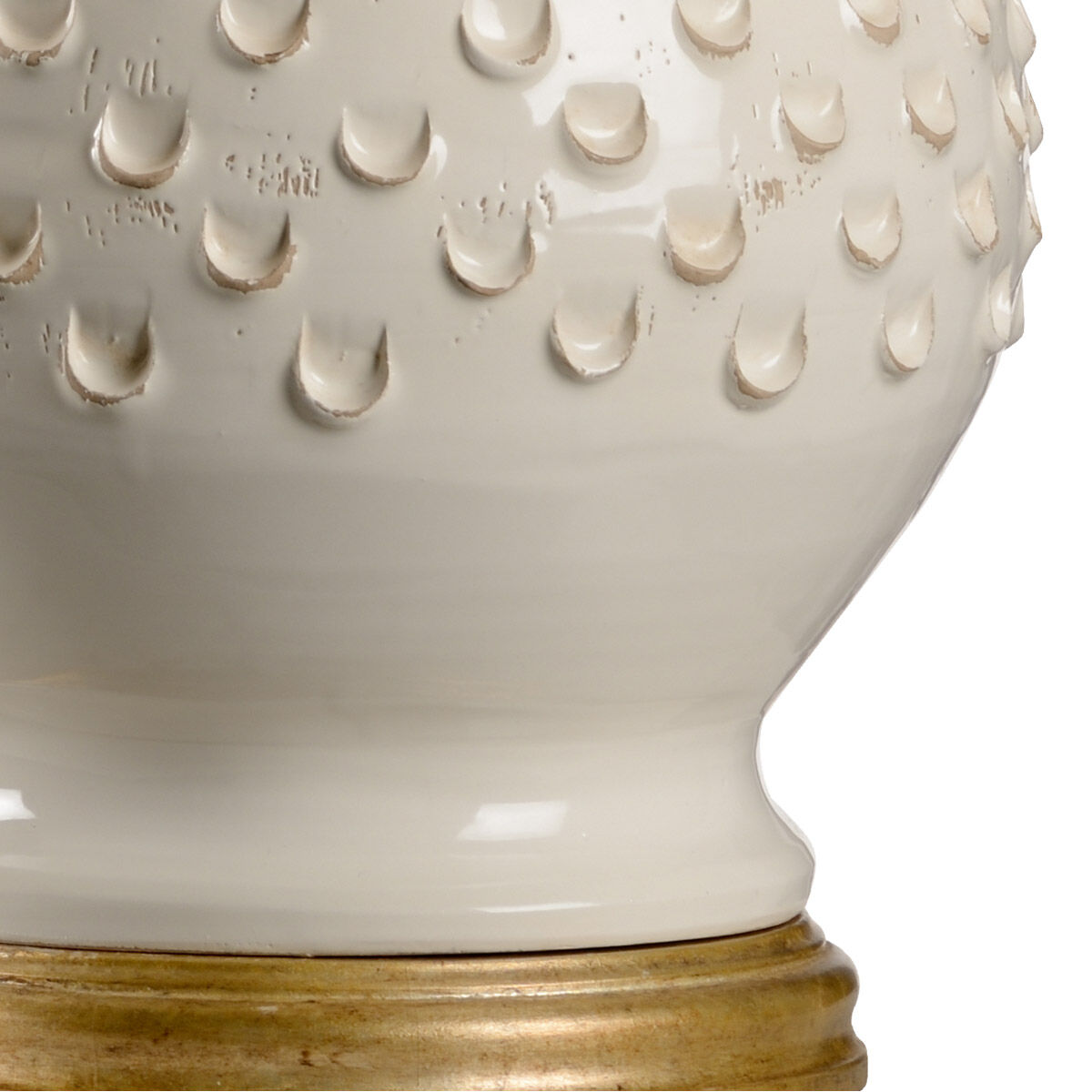 Vietri 30 inch 100 watt Hand Sculpted/Aged Cream Glaze Table Lamp Portable Light