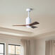 Atlas Patricia-3 42 inch Gloss White with Walnut Tone Blades Ceiling Fan, Atlas