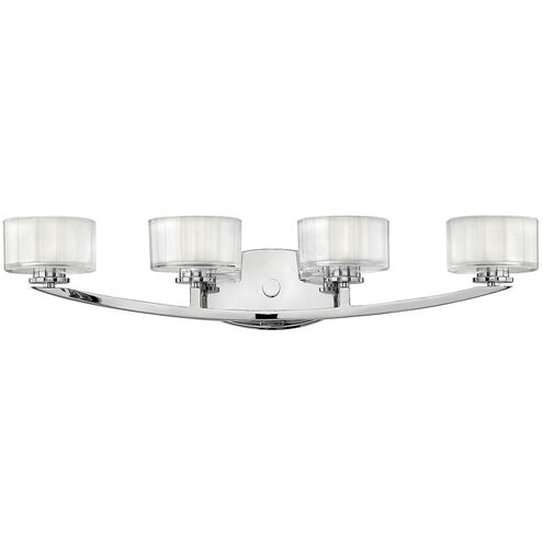 Meridian 4 Light 29 inch Chrome Vanity Light Wall Light