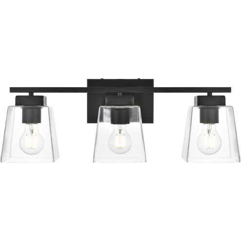Merrick 3 Light 23 inch Black Bath Sconce Wall Light