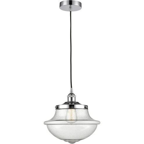 Oxford 1 Light 11.75 inch Polished Chrome Mini Pendant Ceiling Light in Seedy Glass