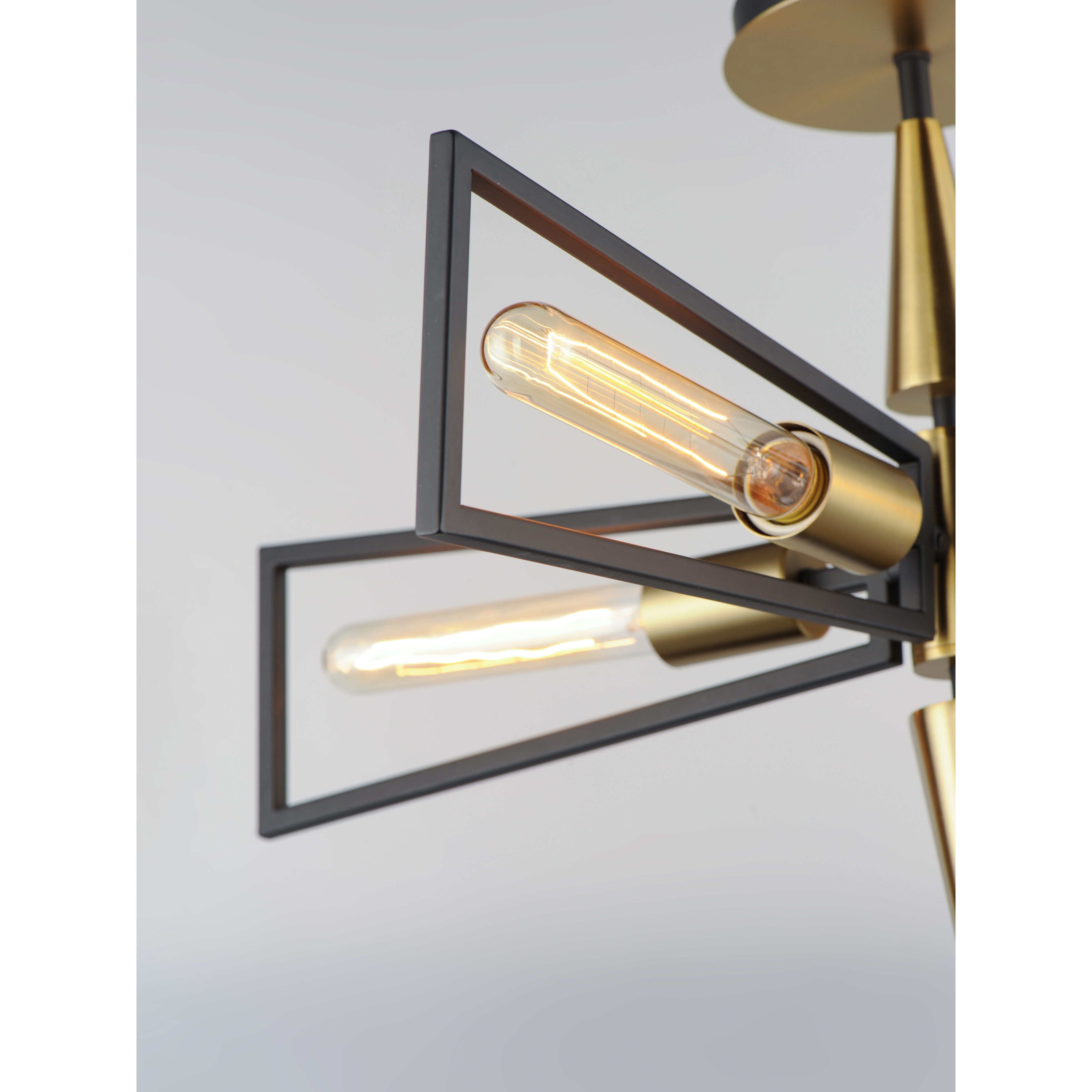 Wings 4 Light 25 inch Black/Satin Brass Flush Mount Ceiling Light