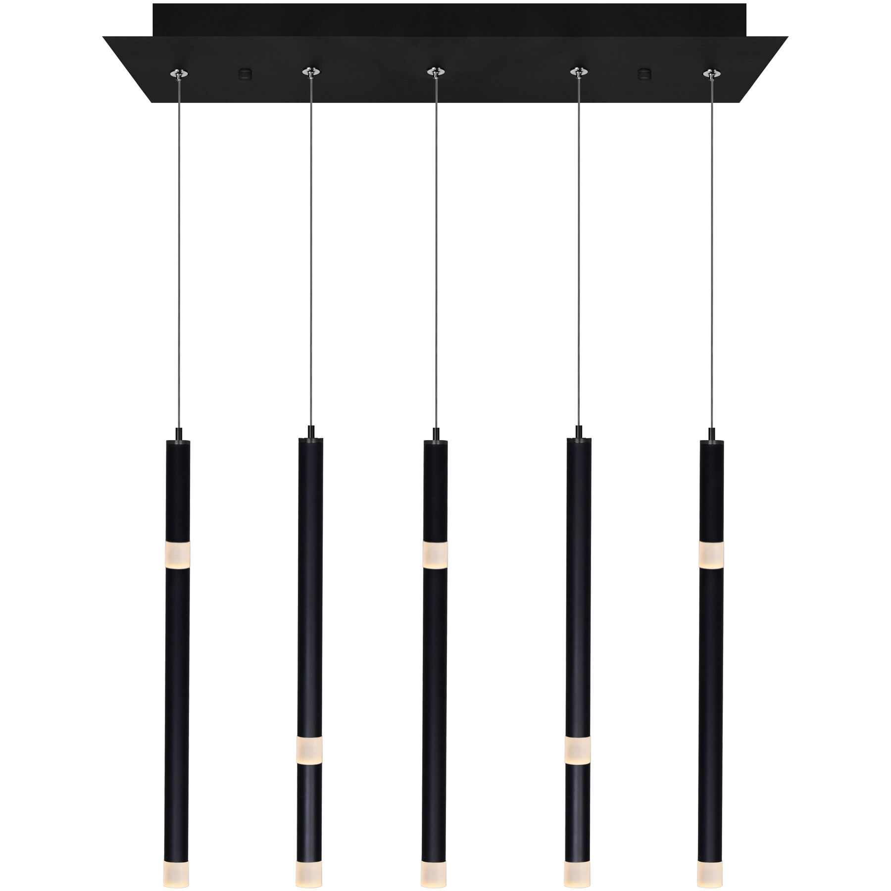 Flute LED 6 inch Black Chandelier Ceiling Light
