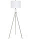 Orion 63.25 inch 100 watt Brushed Nickel and White Floor Lamp Portable Light