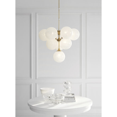 Visual Comfort Signature Collection | AERIN Comfort Ceiling Hand-Rubbed 10 inch Visual ARN5401HAB-WG Cristol Chandelier Light 28 Light Antique Brass Tiered