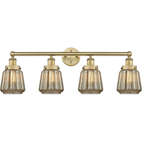 Chatham 4 Light 33.5 inch Brushed Brass Bath Vanity Light Wall Light in Mercury Glass