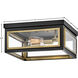 Shaw LED 14 inch Black with Heritage Brass Indoor Flush Mount Ceiling Light