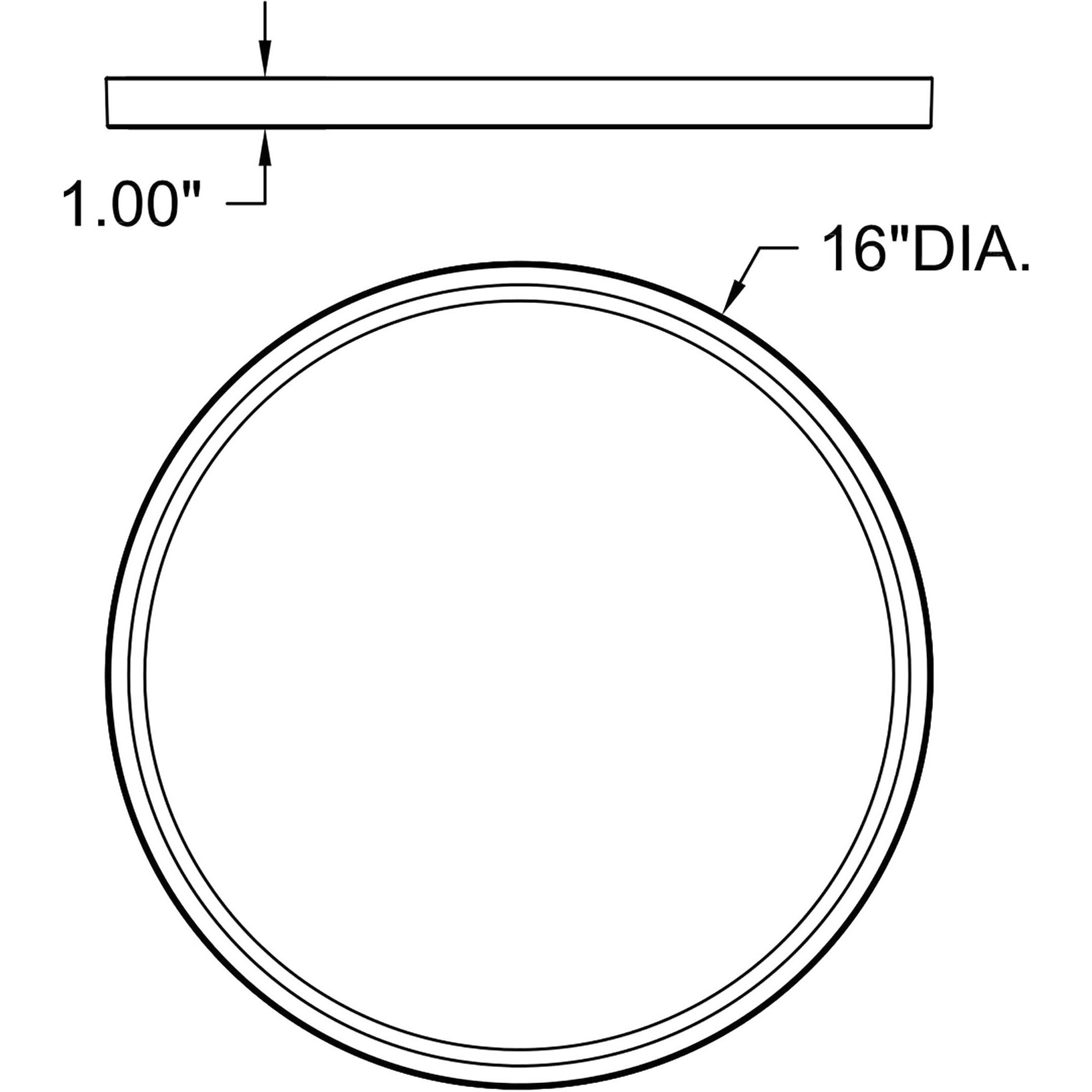 ModPLUS LED 16 inch Black Flush Mount Ceiling Light