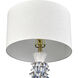 Habel 31 inch 150 watt White Glazed and Blue Table Lamp Portable Light