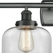 Ballston Large Bell 4 Light 36 inch Matte Black Bath Vanity Light Wall Light in Clear Glass, Ballston