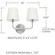 Dawson 2 Light 16 inch Brushed Nickel Vanity Light Wall Light