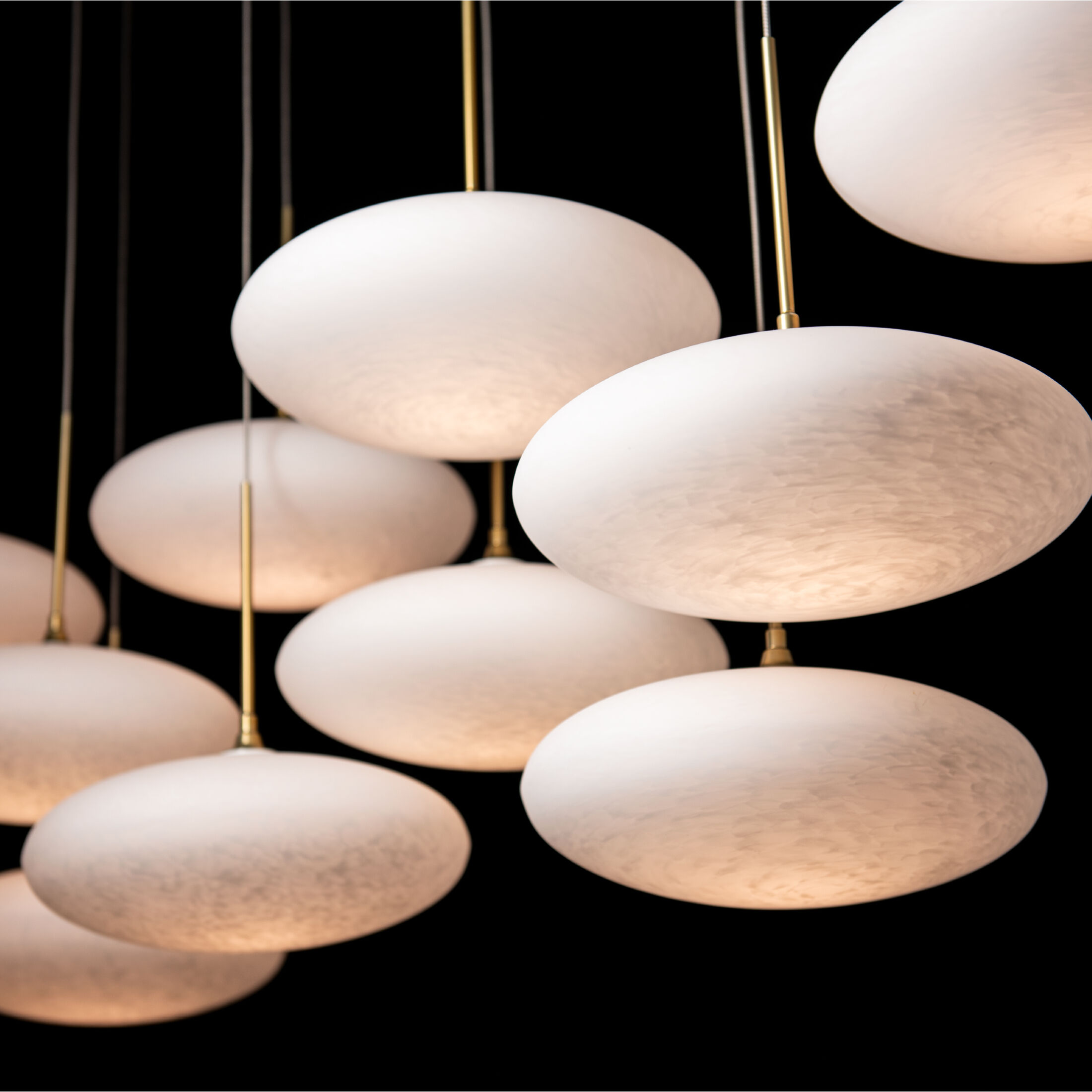 Clouds 10 Light 48 inch Modern Brass Pendant Ceiling Light