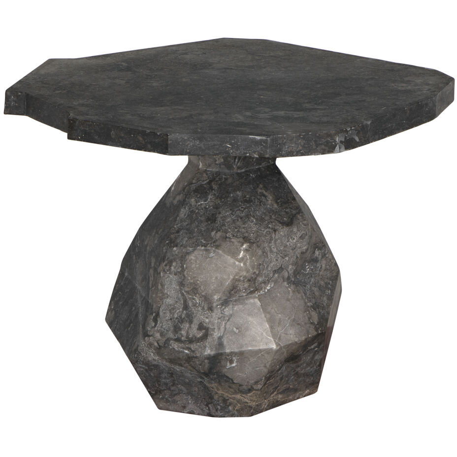 Rind 36 X 31 inch Black Marble Accent Table