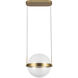 Pisces LED 11.88 inch Brushed Gold and Light Guide Pendant Ceiling Light
