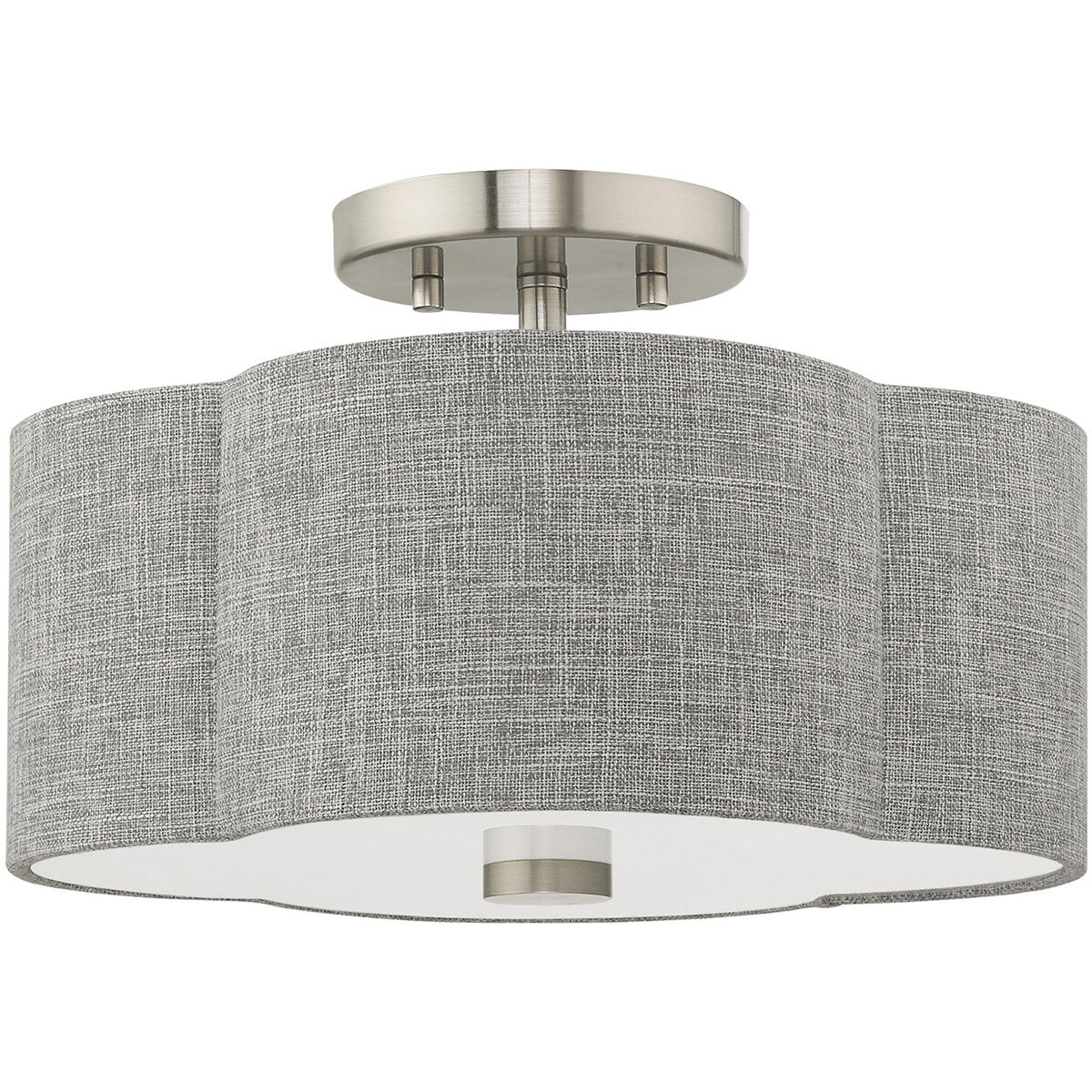 Kalmar 2 Light 13 inch Brushed Nickel Semi-Flush Mount Ceiling Light
