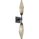 Rock Crystal LED 4.5 inch Matte Black Indoor Sconce Wall Light in Chilled Bronze, 2700K LED, Double