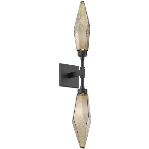 Rock Crystal LED 4.5 inch Matte Black Indoor Sconce Wall Light in Chilled Bronze, 2700K LED, Double