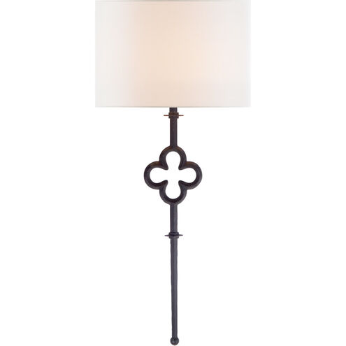 Visual Comfort Signature Collection | Visual Comfort SK2501AI-L Suzanne  Kasler Quatrefoil 1 Light 14.5 inch Aged Iron Tail Sconce Wall Light