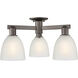 Arcadia Castile 3 Light 23.5 inch Oil Rubbed Bronze Semi-Flush Mount Ceiling Light in White