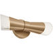 Fusion Collection - Lugano Family 1 Light 4.75 inch Brushed Brass and Ribbed Clear ADA Wall Sconce Wall Light, EVOLV