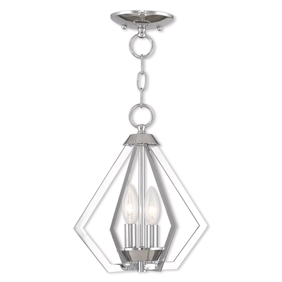 Prism 2 Light 11 inch Polished Chrome Convertible Mini Chandelier/Ceiling Mount Ceiling Light