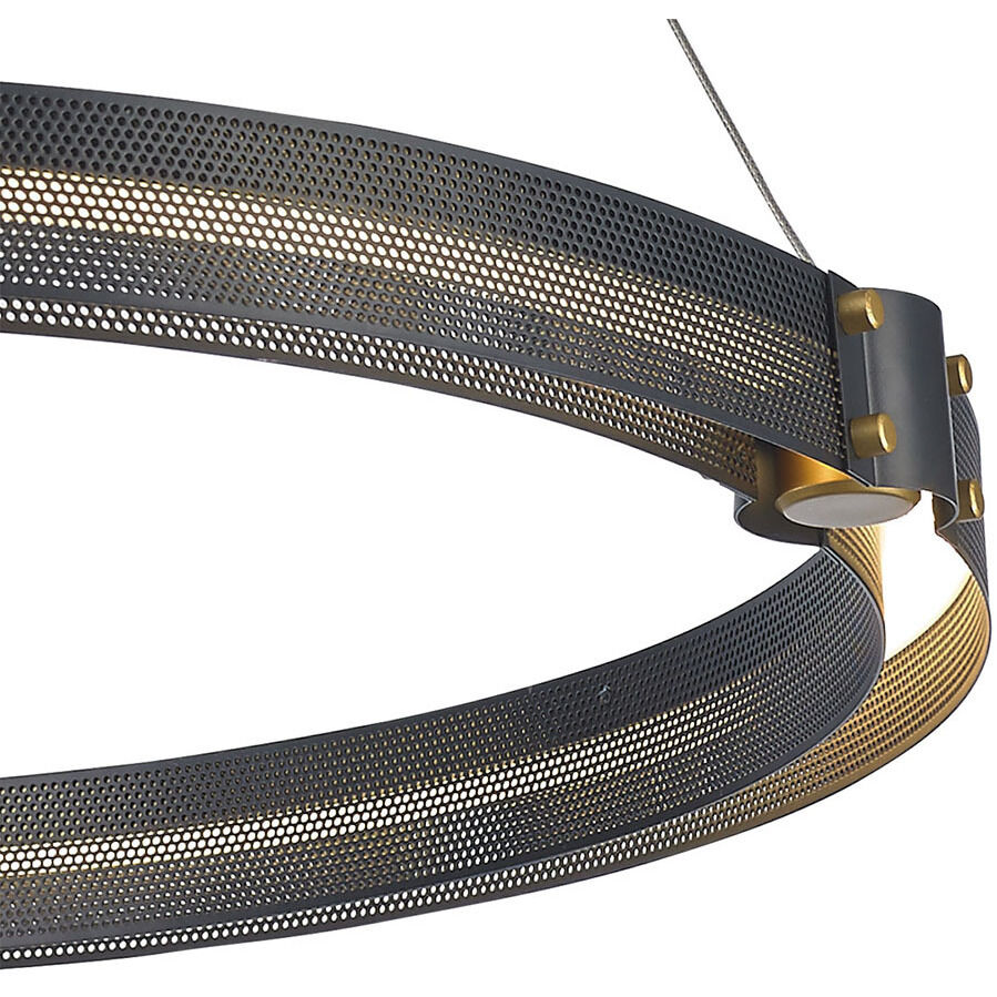 Admiral LED 61.75 inch Gold and Black Chandelier Ceiling Light, Large