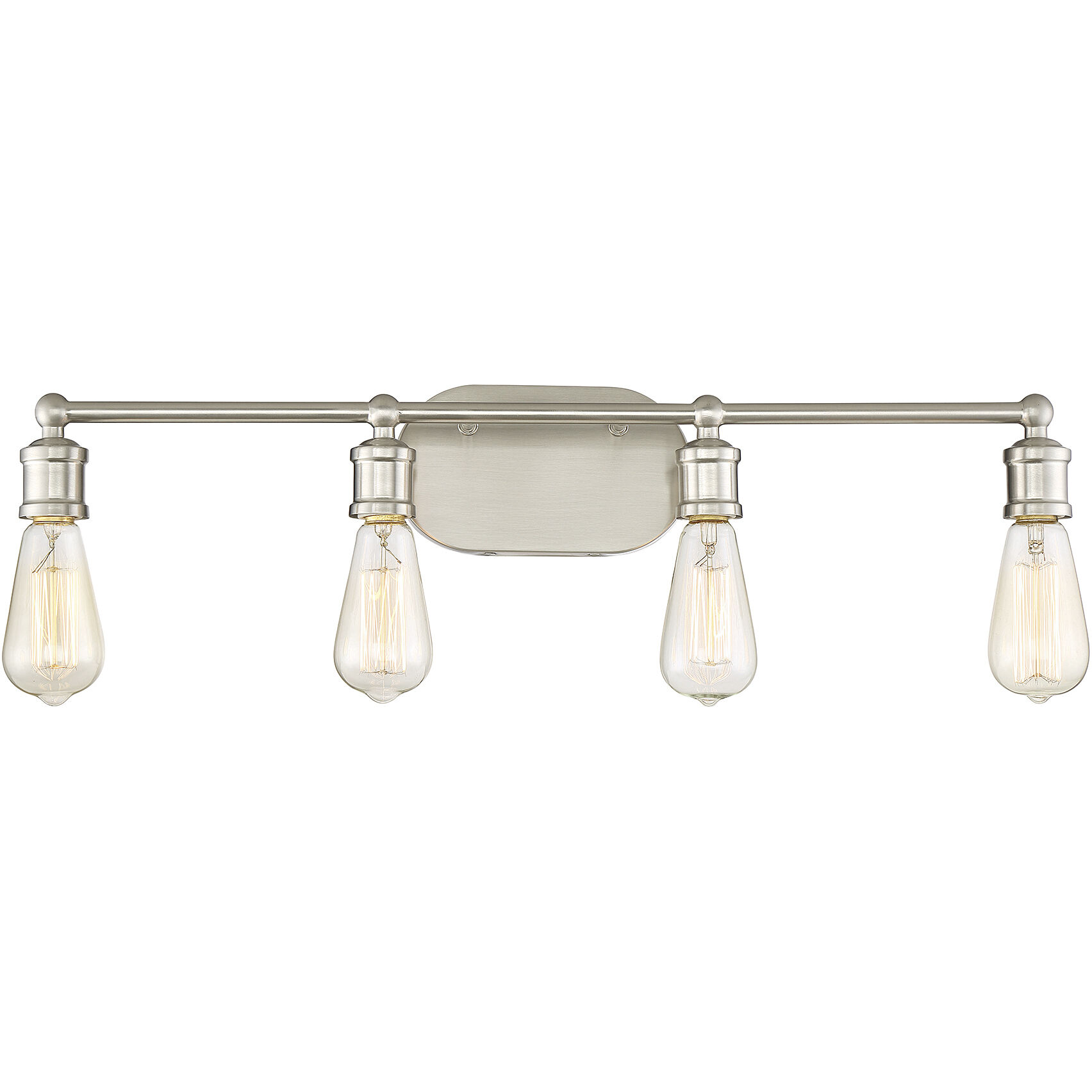 Industrial 4 Light 27 inch Brushed Nickel Bathroom Vanity Light Wall Light