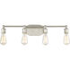 Industrial 4 Light 27 inch Brushed Nickel Bathroom Vanity Light Wall Light
