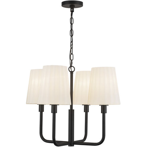 Alora Mood Plisse 4 Light 22.5 inch Matte Black Chandelier Ceiling Light