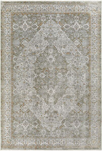 Isfahan 92 X 60 inch Olive Rug, Rectangle